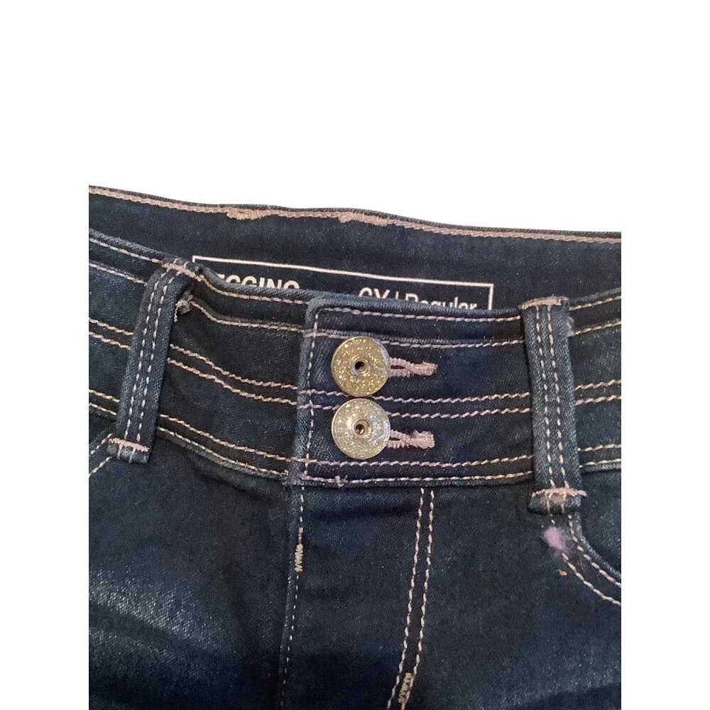 Sonoma Girls 6X Reg Jegging Adjustable Waist Dark Wash Denim Pants‎ Blue